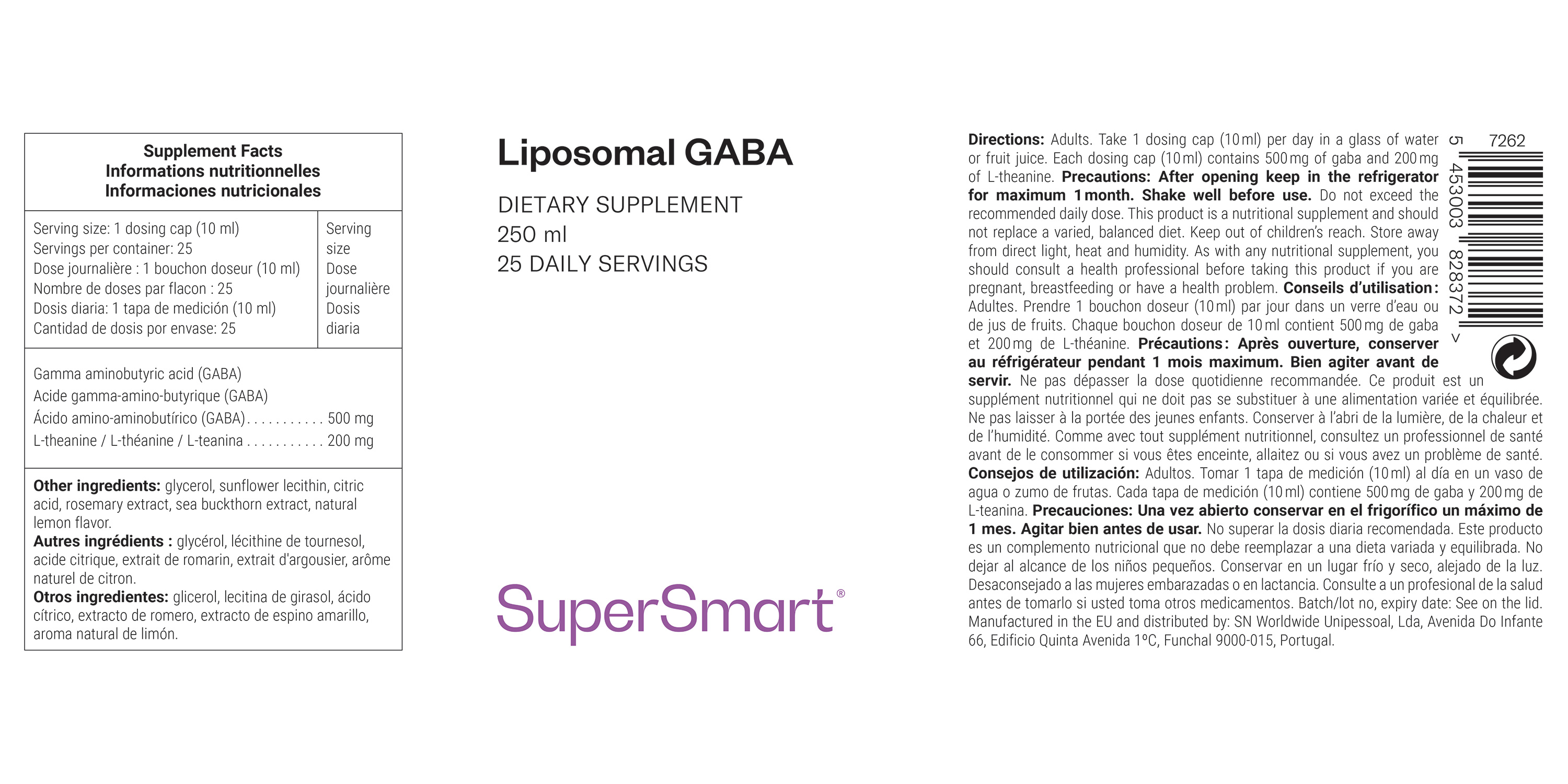 Complément de GABA liposomal avec L-théanine