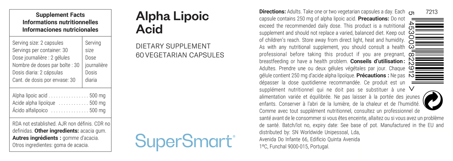 Alpha Lipoic Acid suplemento alimentar antioxidante