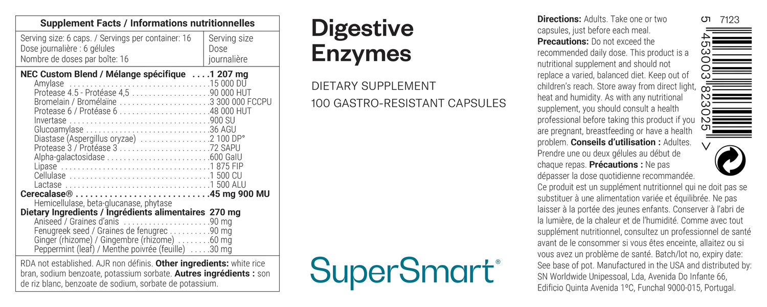 Digestive Enzymes suplemento alimentar, suporte digestivo