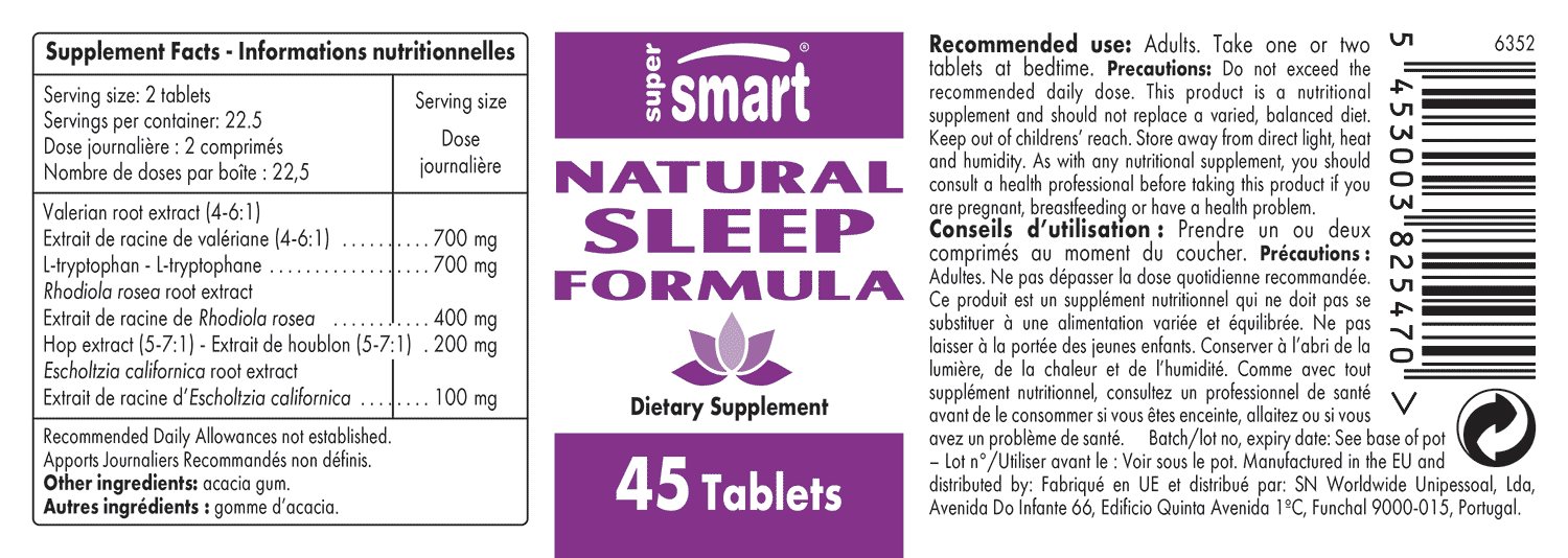 Natural Sleep Formula - Anti-stress & sommeil - Supersmart.com Natural Sleep Formula - Anti-stress & sommeil - Supersmart.com