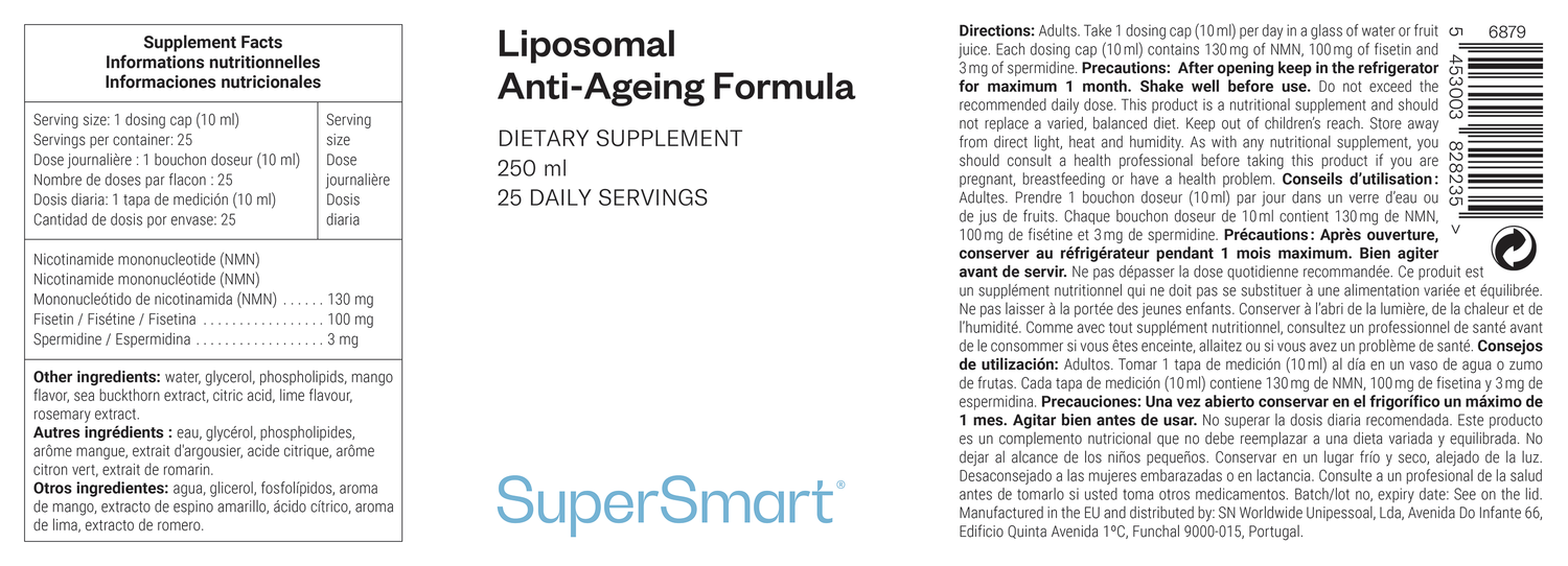 Anti-ageing supplement with liposomal NMN