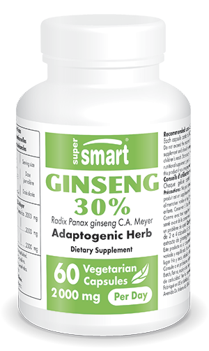 Ginseng 30% suplemento alimentar, Radix Panax ginseng CA Meyer planta adaptogénica
