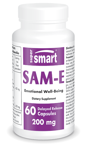 SAM-e suplemento alimentar, S-adenosil-L-metionina que contribui para o bem estar emocional