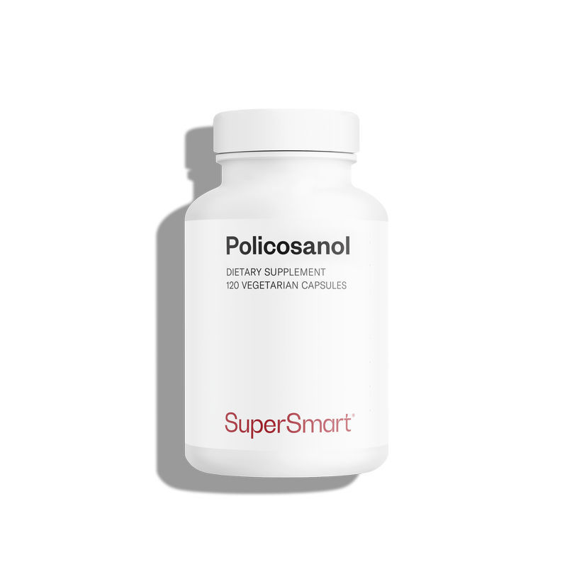 Policosanol - Corrige et Élimine le Mauvais Cholestérol LDL - 120 Gél. Vég - sans OGM - Supersmart