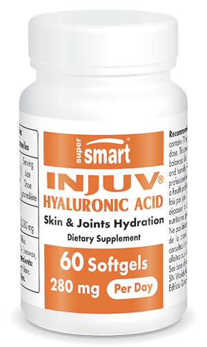 Injuv® Hyaluronic Acid suplemento alimentar, contribui para a hidratação da pele e articulações