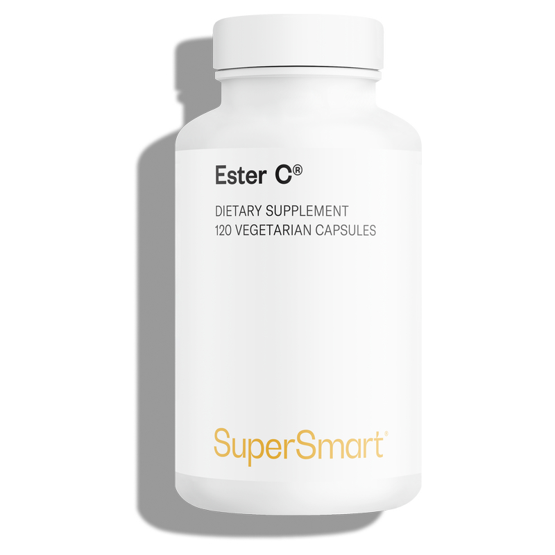 Ester C™ - Réduit la fatigue - 120 Gél. Vég - sans OGM - Supersmart