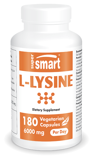 L-Lysine Supplement | 180 Vegetarian Capsules - Supersmart
