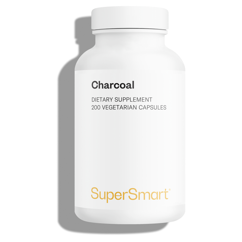Charbon Activé Végétal 3600mg - Réduction Flatulences & Gaz intestinaux - 200 Gél. Végétariennes - Supersmart