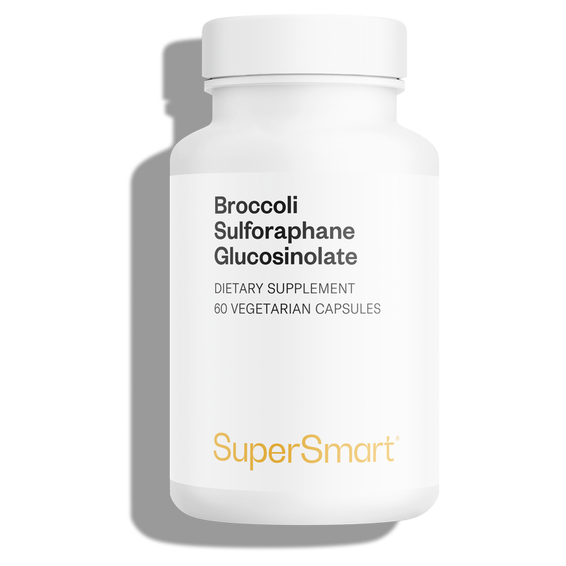 Brocoli Sulforaphane Glucosinolate 600mg - 100% naturel - Digestion - 60 Gél. Végétariennes - Supersmart