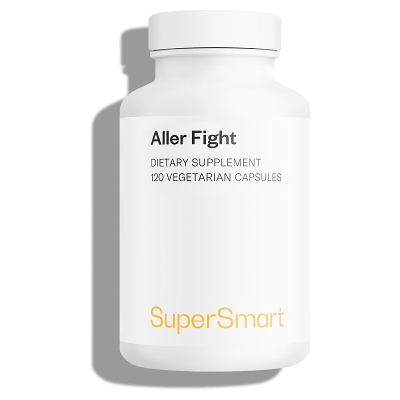 Aller Fight - Anti-allergique 100% végétale - Allergies pollen, poussière, alimentaire - 120 Gél. Végétariennes - Supersmart