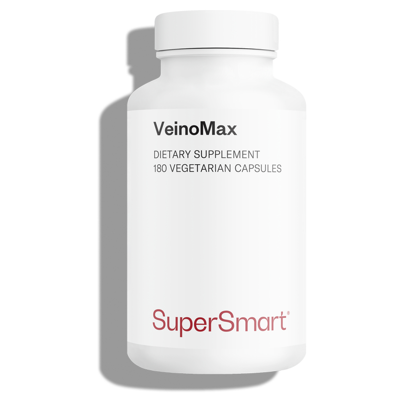 VeinoMax - Lutte naturellement contre les Varices et les problèmes de circulation sanguine - 180 Gél. Végétariennes - Supersmart