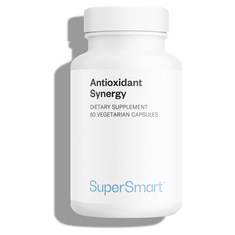 AntiOxidant Synergy - Formule Surpuissante d'Antioxydants - Curcuma, Resvératol, Glutathion - 60 Gél. Végétariennes - Supersmart