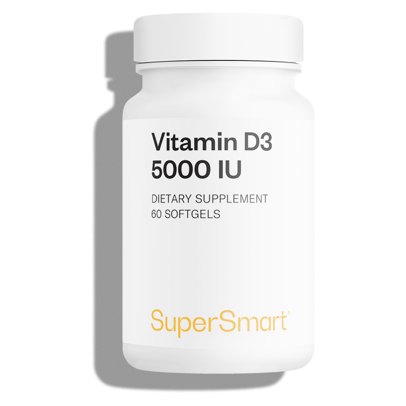 Vitamin D3 - Absorption Parfaite de vitamine D - 60 softgels - sans OGM - Supersmart