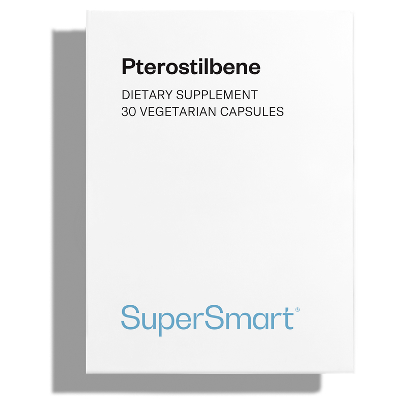 Ptérostilbène breveté 100mg - Forme de resvératrol plus disponible et plus puissante - 30 Gél. Végétariennes - Supersmart