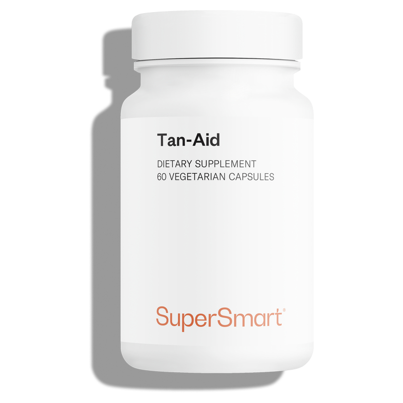Tan-Aid - Accélérateur de bronzage naturel - Breveté - 60 Gél. Végétariennes - Supersmart