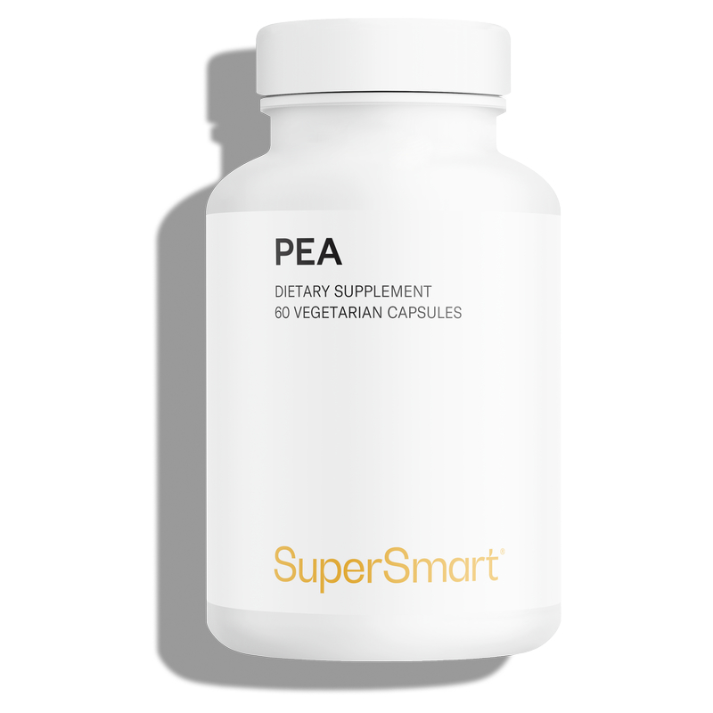 Palmitoyléthanolamide (PEA) 1200 mg par jour - Acide gras bioactif - OptiPEA - 60 Gél. Végétariennes - Supersmart