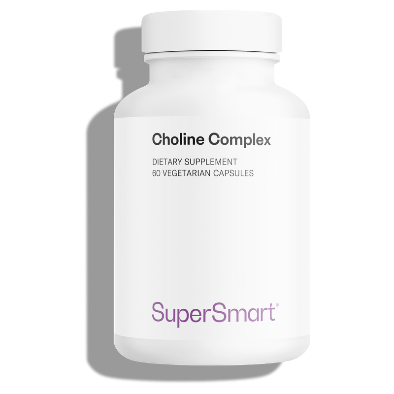 Choline Complex - 3 formes biodisponibles de Choline - Santé cérébrale - 60 Gél. Végétariennes - Supersmart