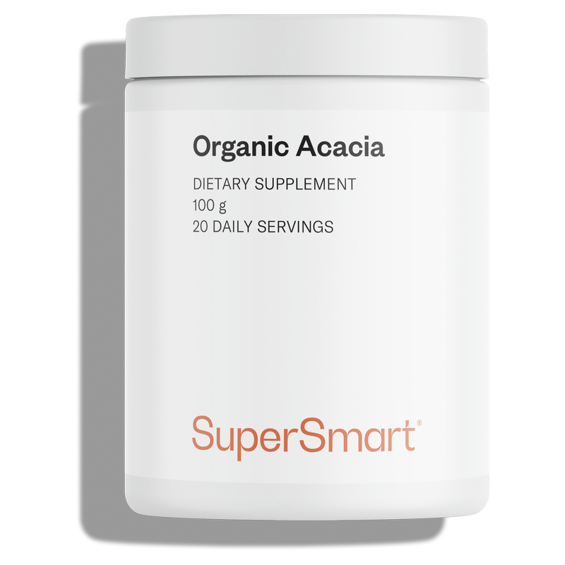 Organic Acacia - Fibre Soluble 100% Bio pour Digestion - 100 g - sans OGM - Supersmart