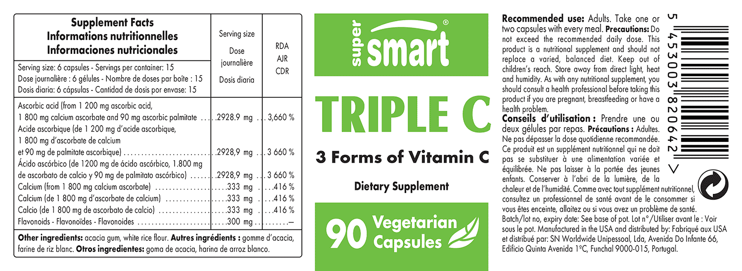 Triple C 3 Optimal Forms of Vitamin C with Synergistic Action