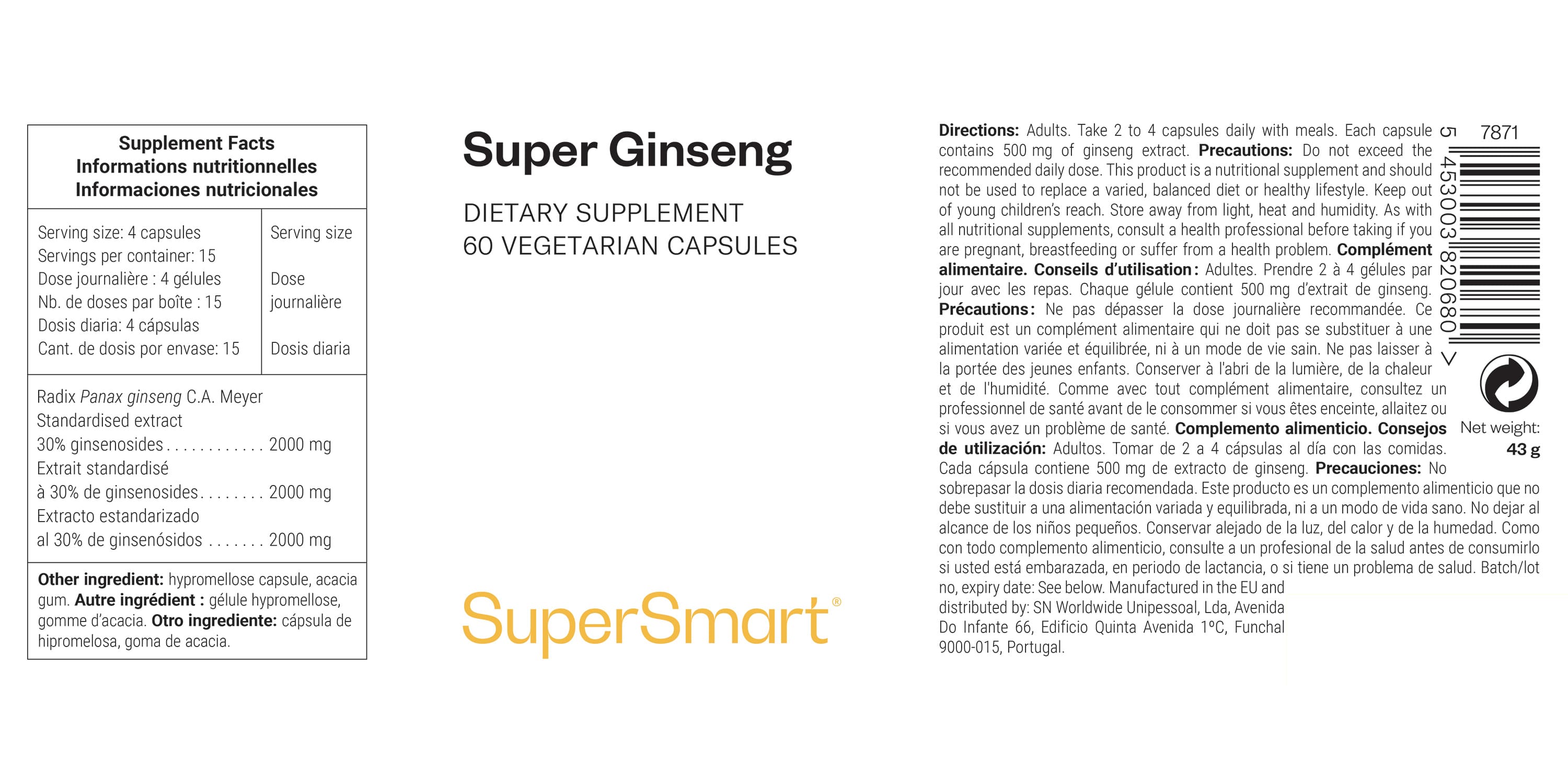 Integratore alimentare di ginseng