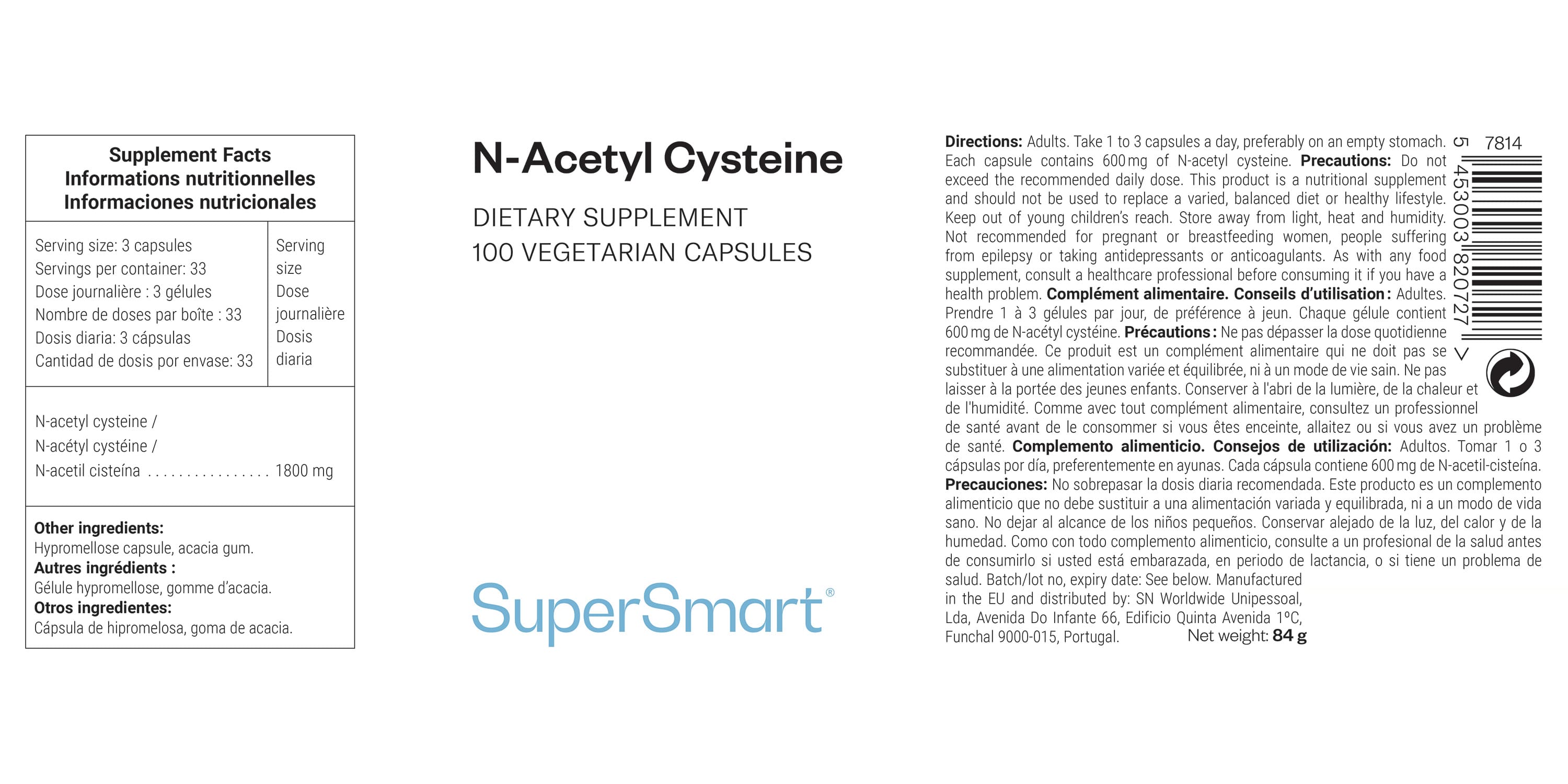 Natürliches Acetylcystein (NAC) als Nahrungsergänzungsmittel
