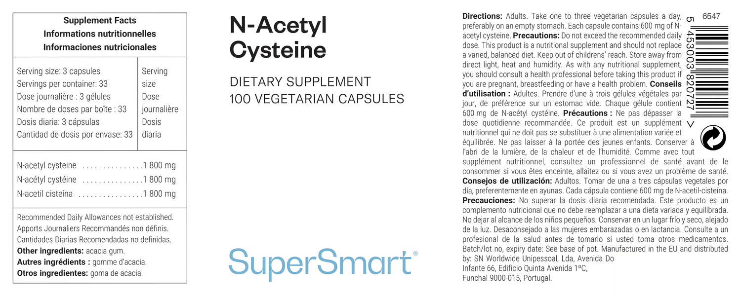 N-acetilcisteína (NAC) suplemento alimentar
