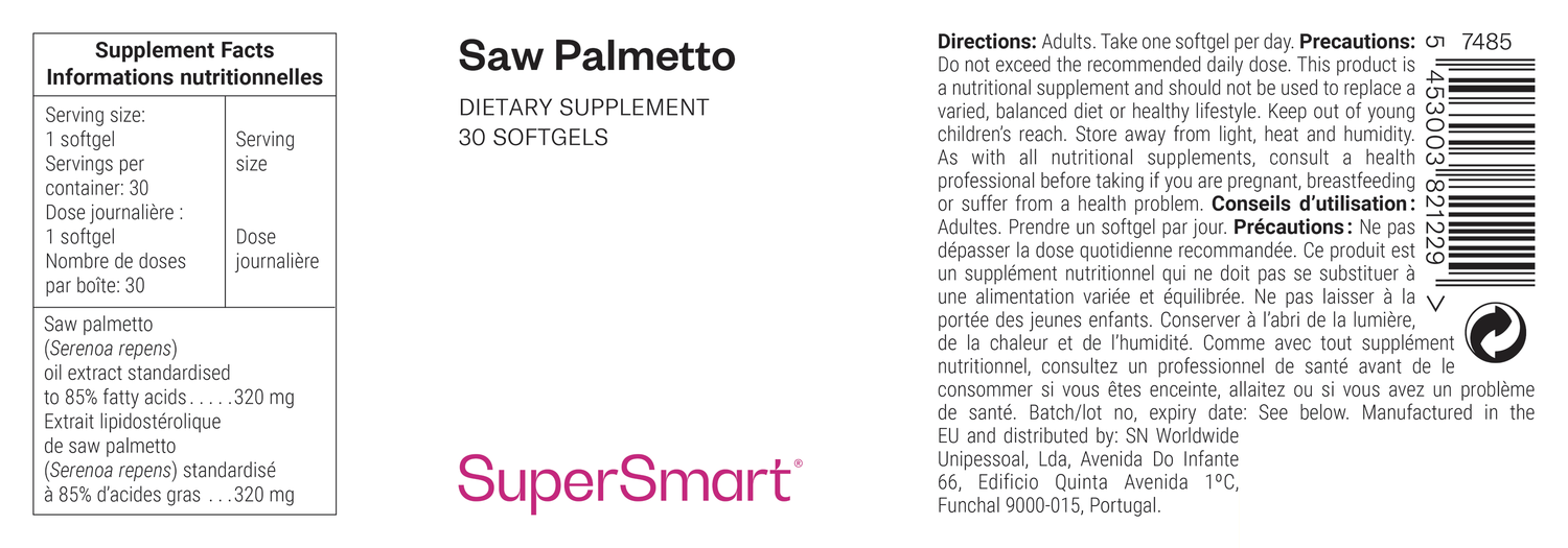 Saw Palmetto suplemento alimentar de Serenoa Repens, contribui para a saúde da próstata