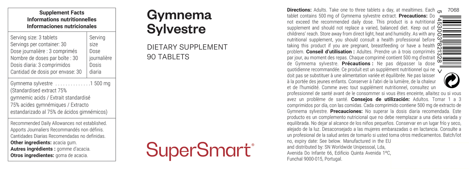 Complemento alimenticio Gymnema Sylvestre, 75% de ácidos gímnicos 