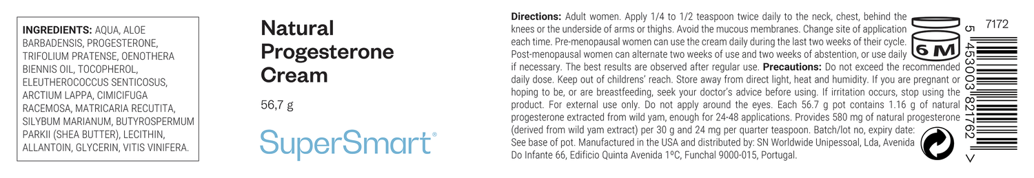 Natural Progesterone Cream, advanced liposomal delivery