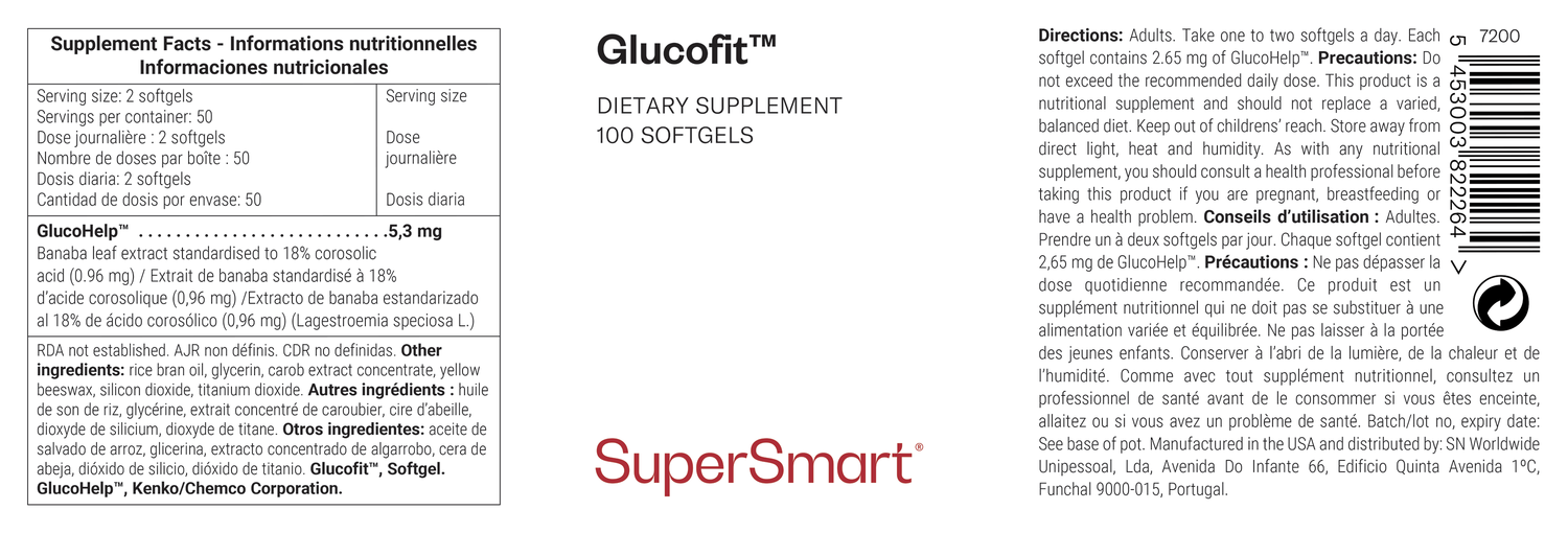 Glucofit ™ dietary supplement, contributes for blood sugar control