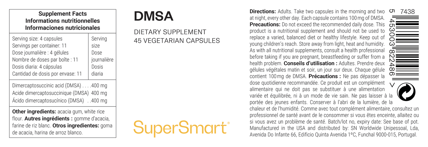 DMSA dietary supplement, dimercaptosuccinic acid for detox
