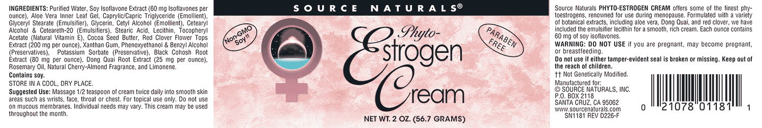 Phyto Estrogen Cream | Creme Oestrogene Naturelle