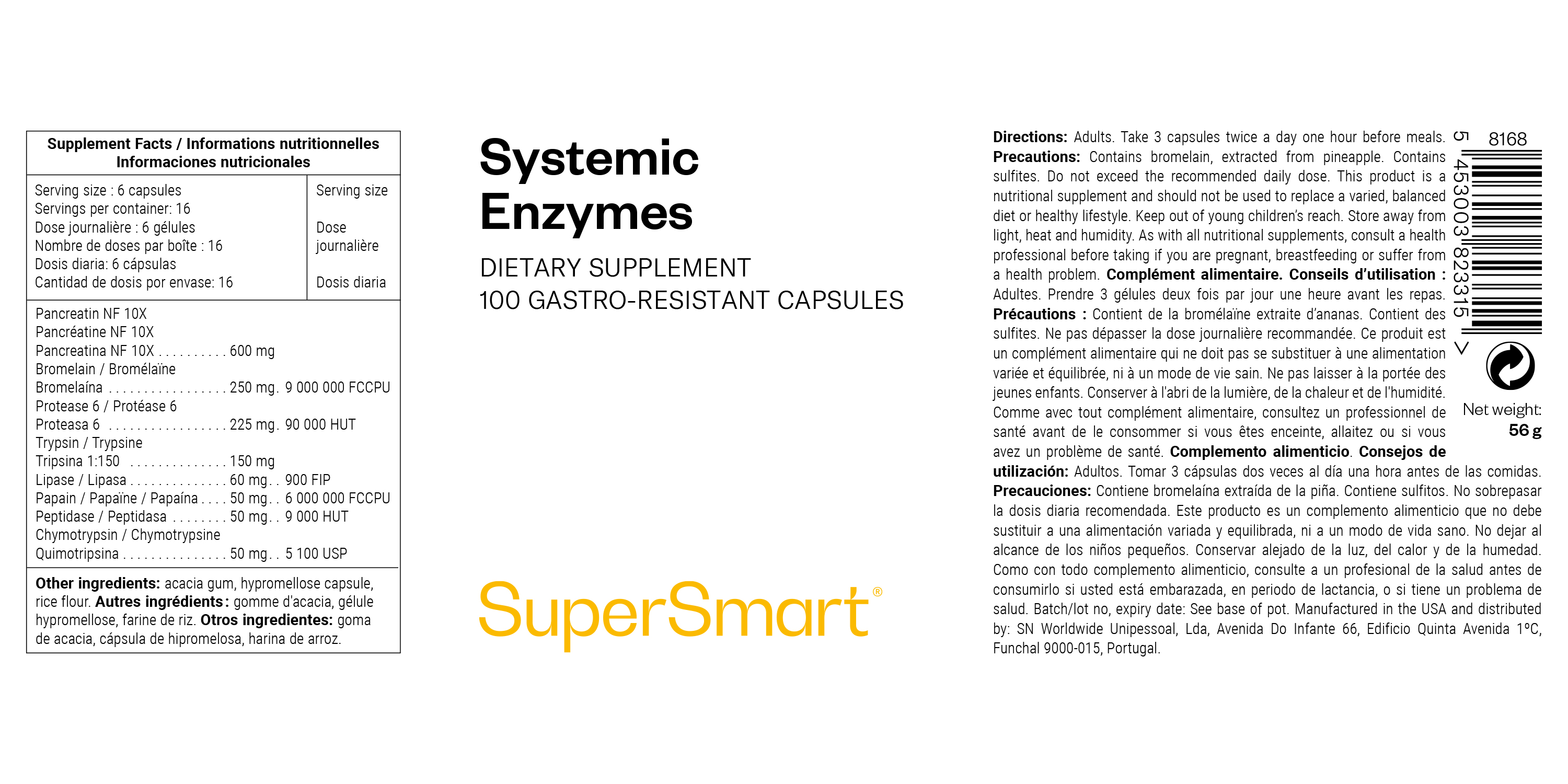 Nahrungsergänzungsmittel Systemic Enzymes