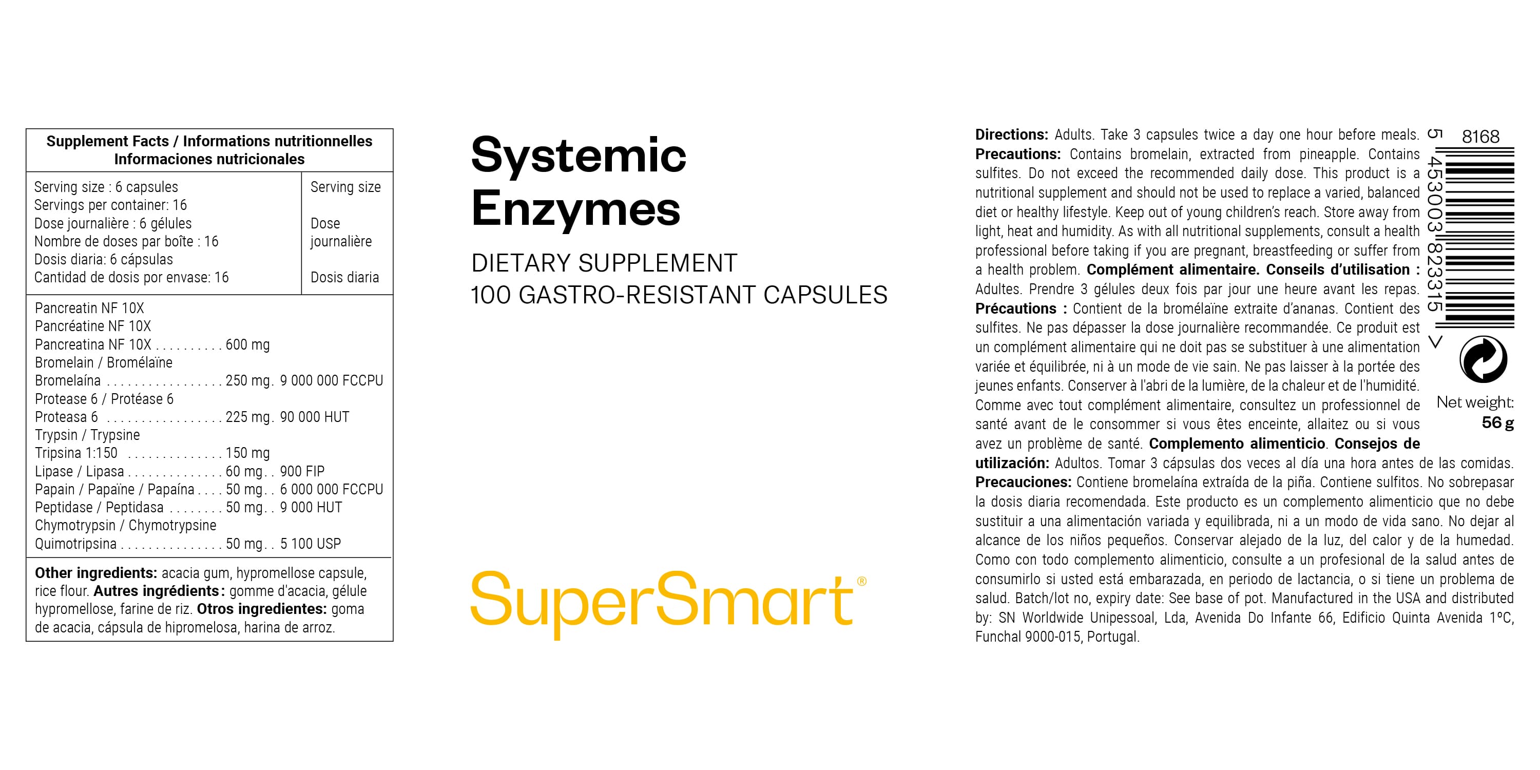 Systemic Enzymes dietary supplement