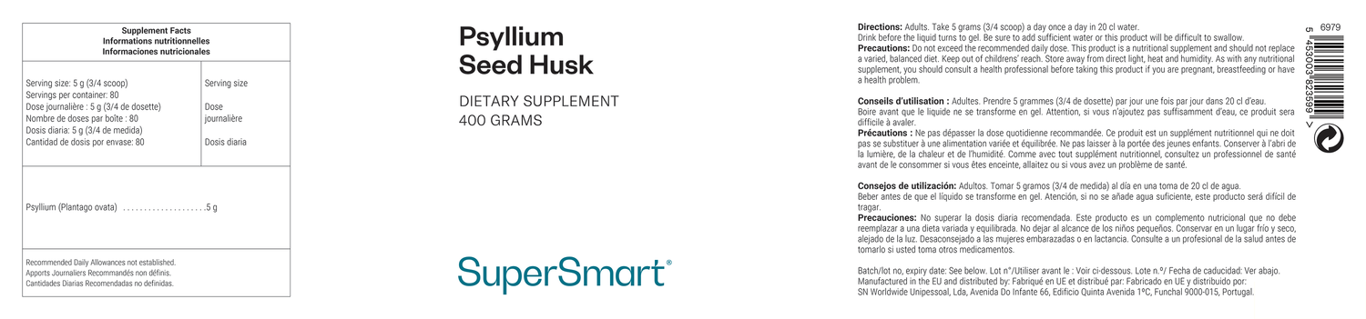 Psyllium Seed Husk dietary supplement, natural dietary fiber