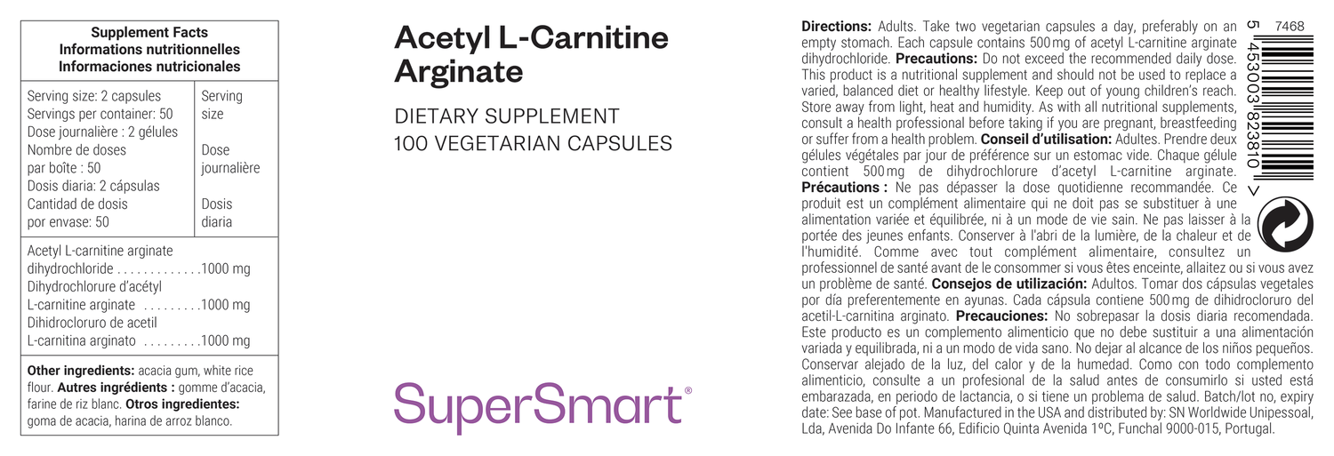 Suplemento de Arginato de Acetil L-Carnitina