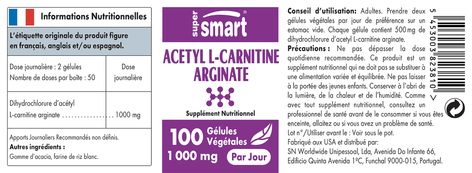 Acetyl L Carnitine Arginate Complément Supérieur de LCarnitine