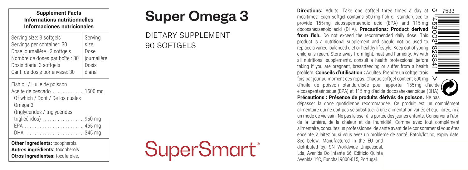 Complemento de omega 3 con EPA y DHA