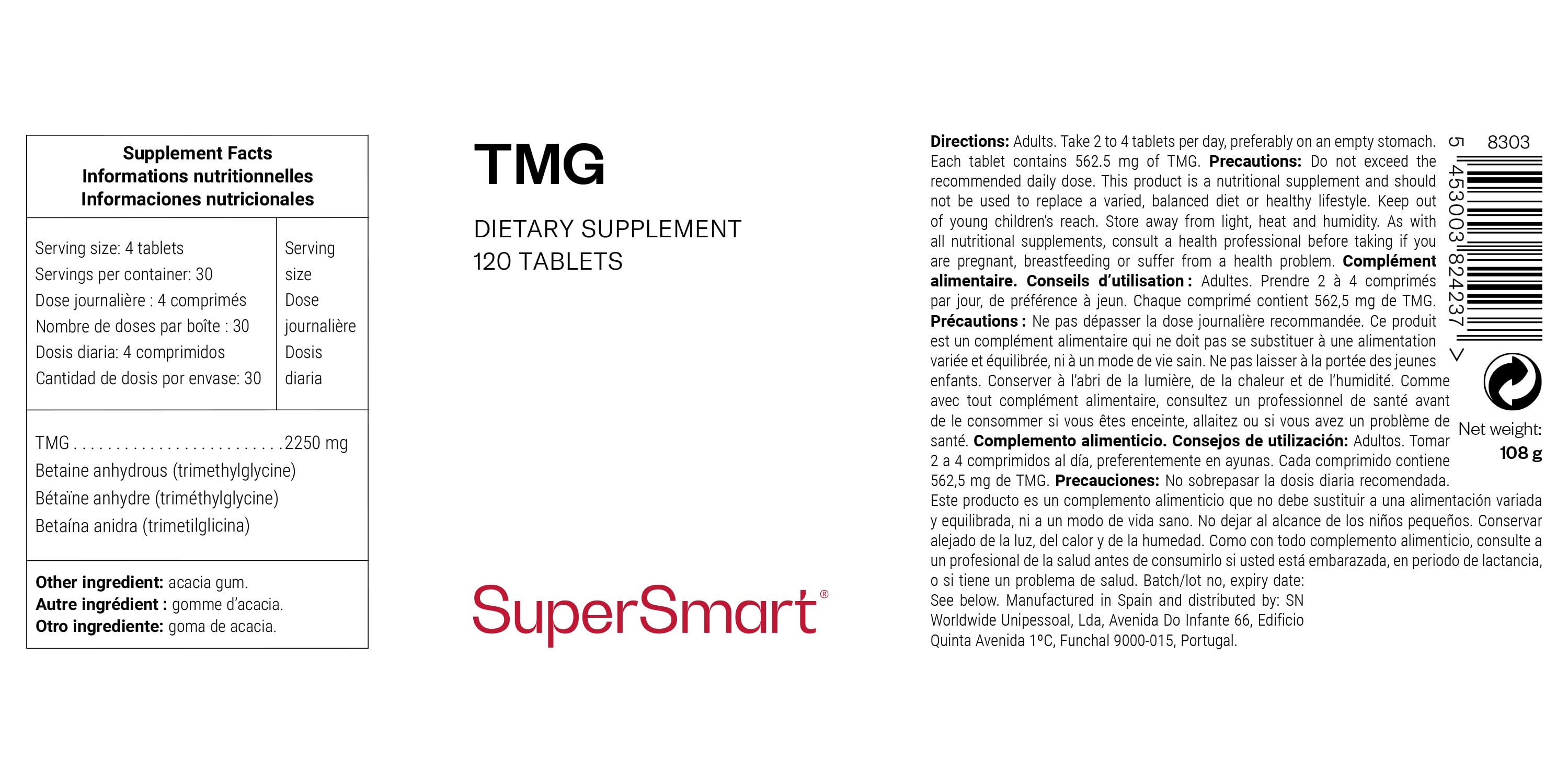 Complément Alimentaire de TMG (Triméthylglycine)