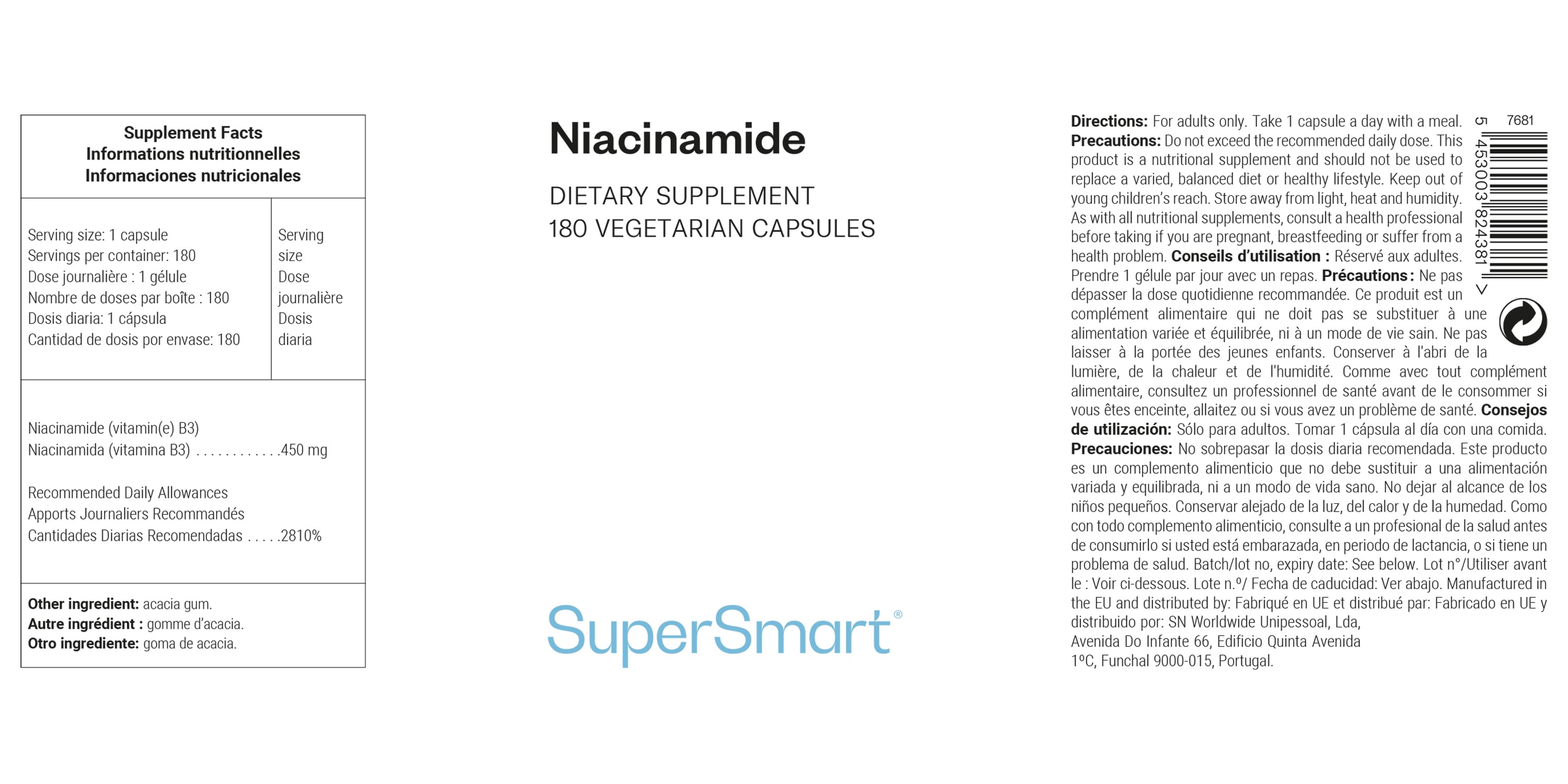 Nahrungsergänzungsmittel mit Niacinamid oder Vitamin B3