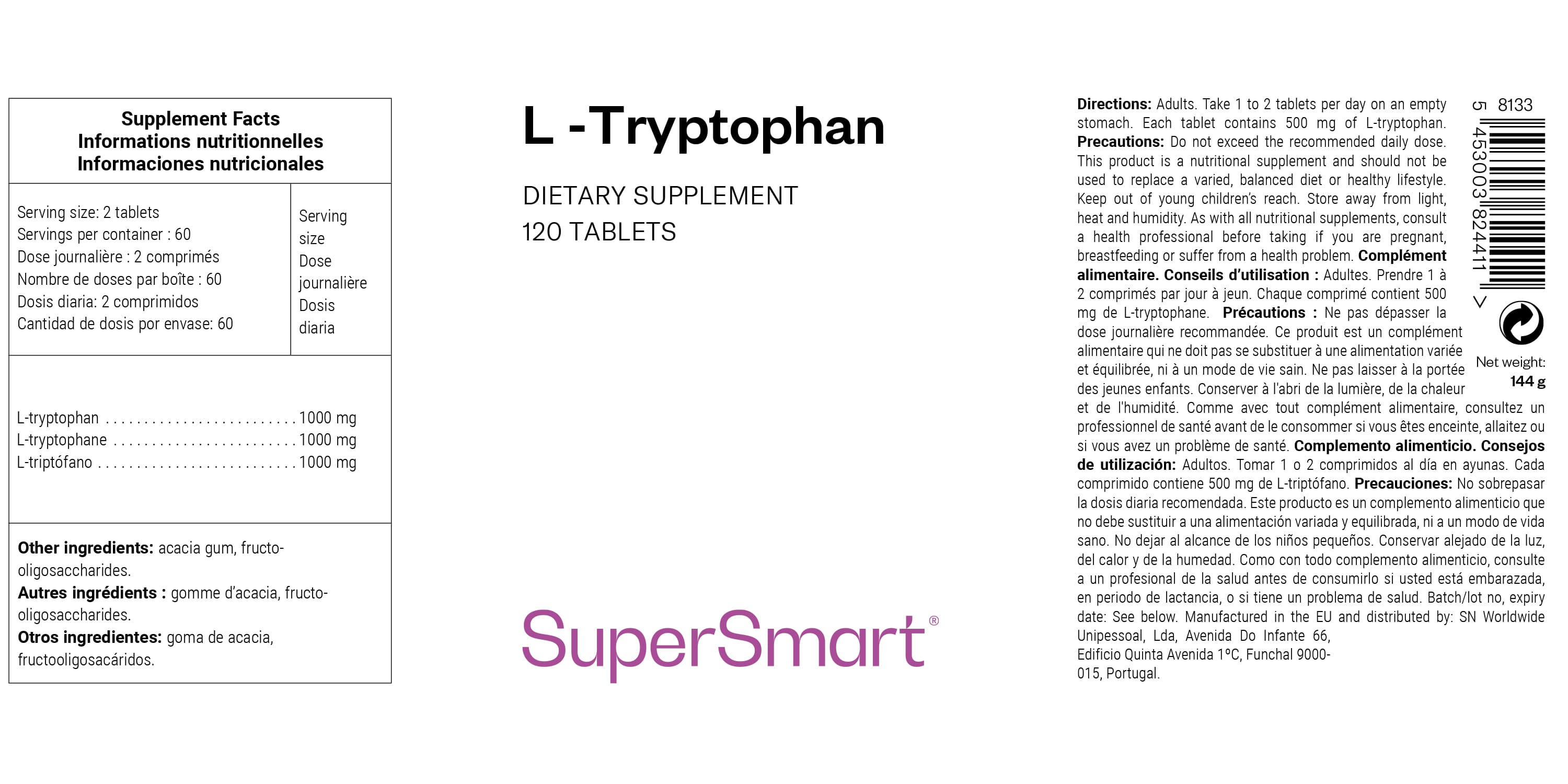 Complemento alimenticio L-Tryptophan