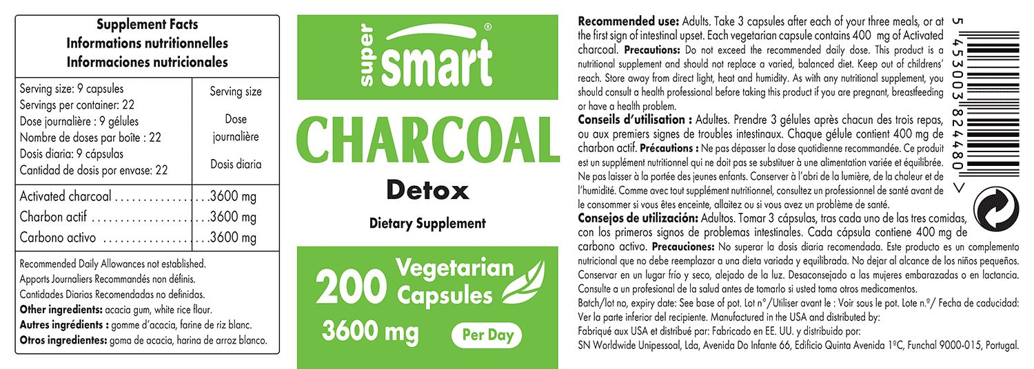 Charcoal Activated Vegetable Charcoal to Improve Gut Health