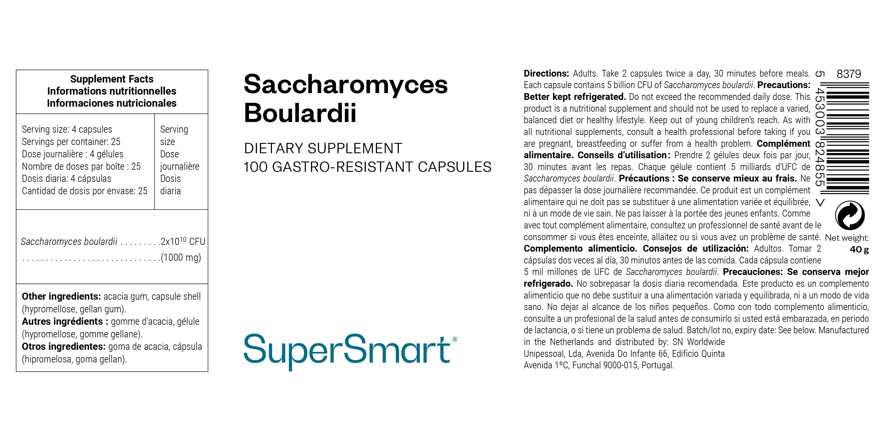 Complément Alimentaire de Saccharomyces boulardii
