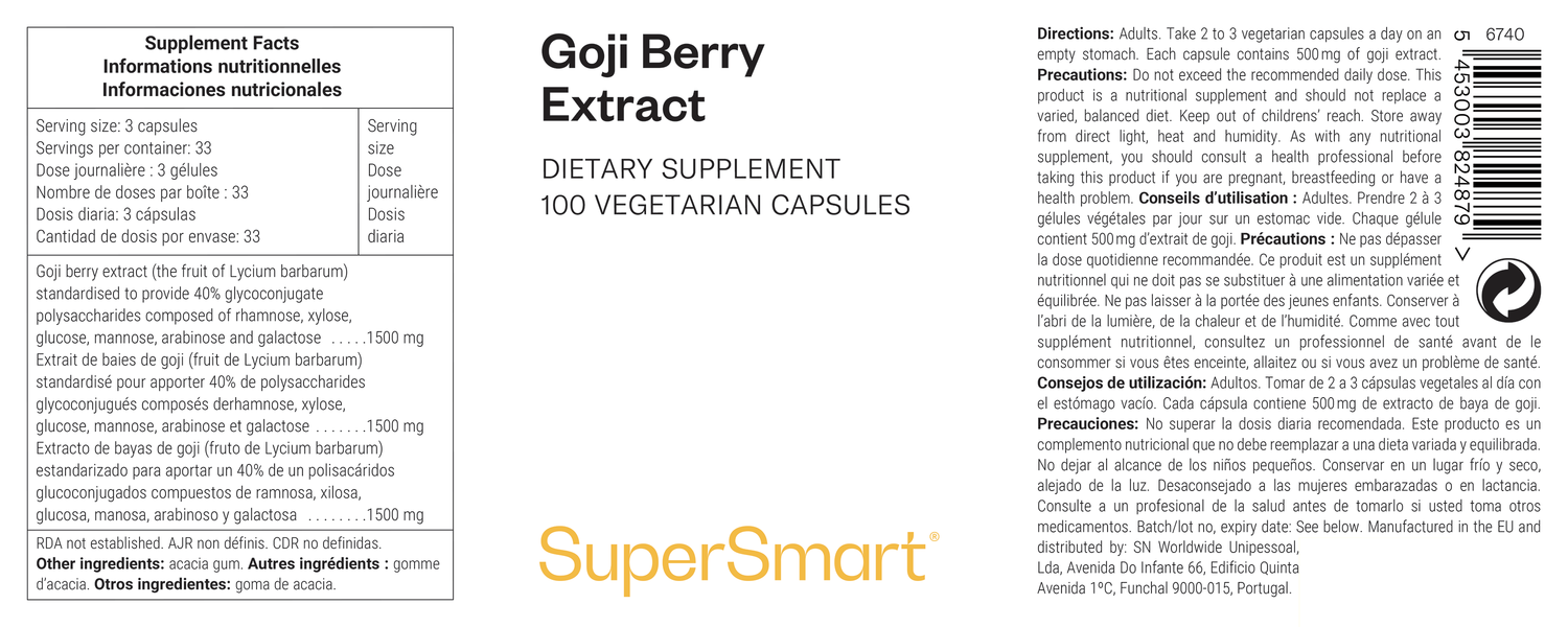 Nahrungsergänzungsmittel mit Goji-Beeren-Extrakt