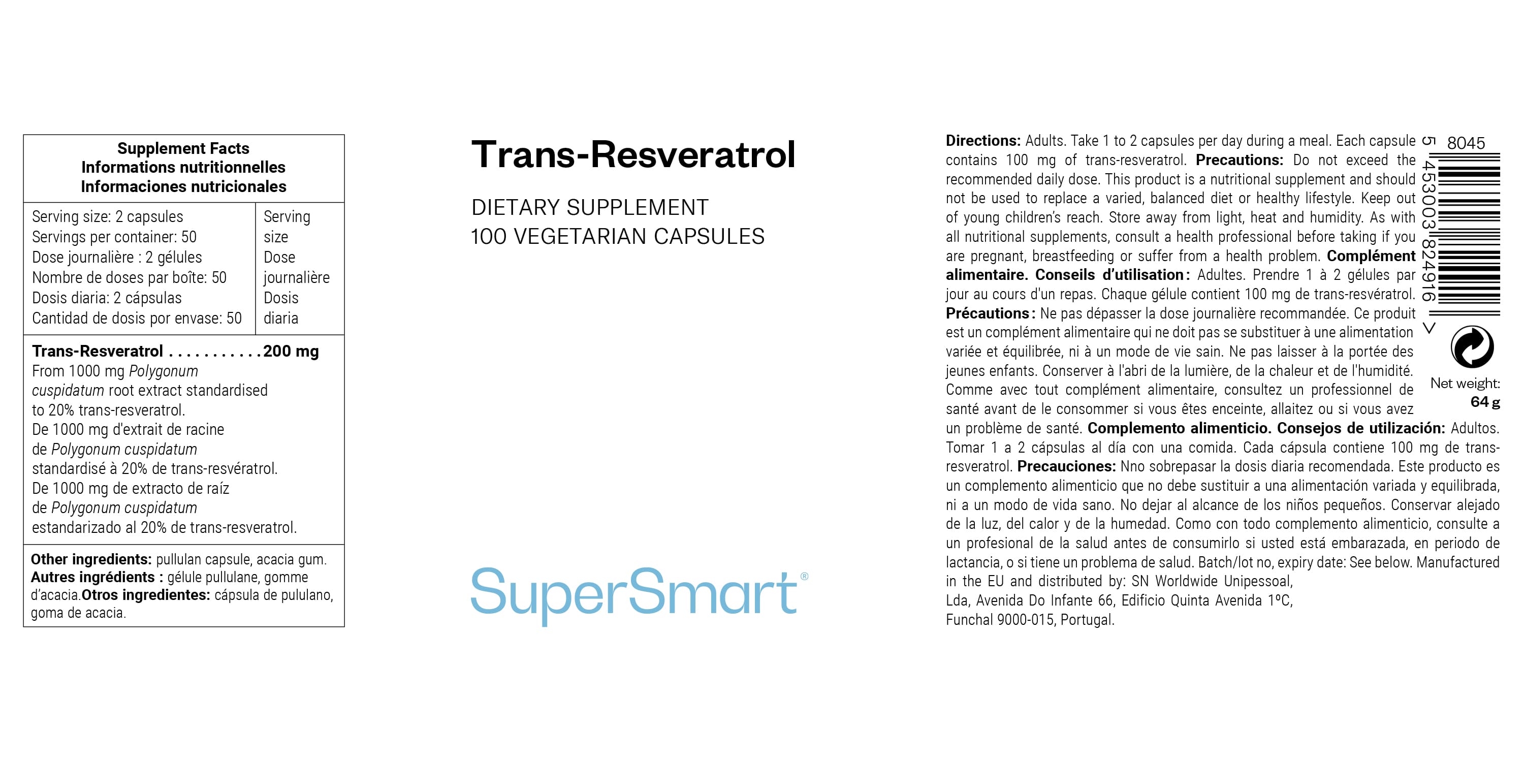 Natürliches Ergänzungsmittel aus Resveratrol