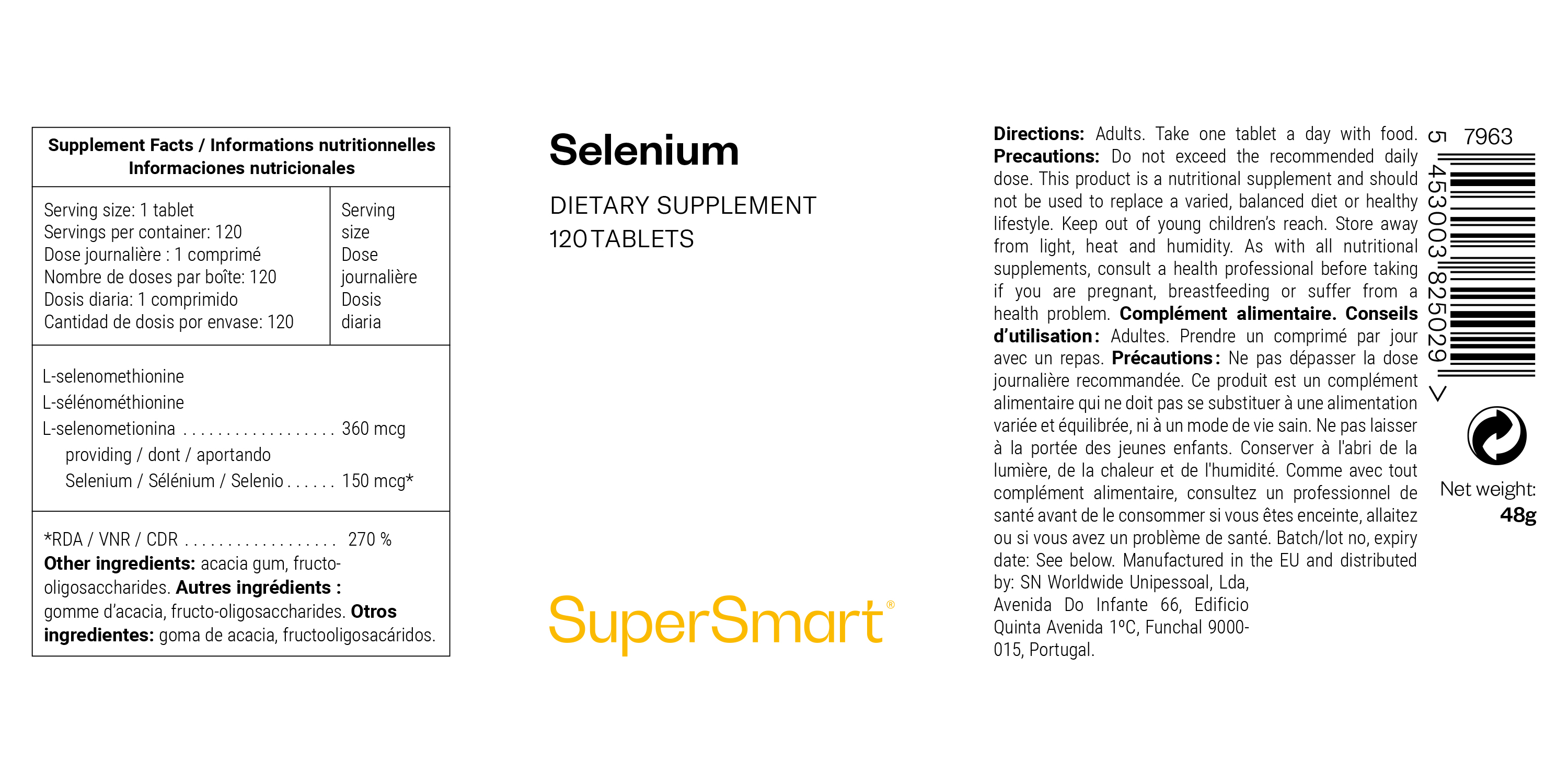 Nahrungsergänzungsmittel L Selenomethionin