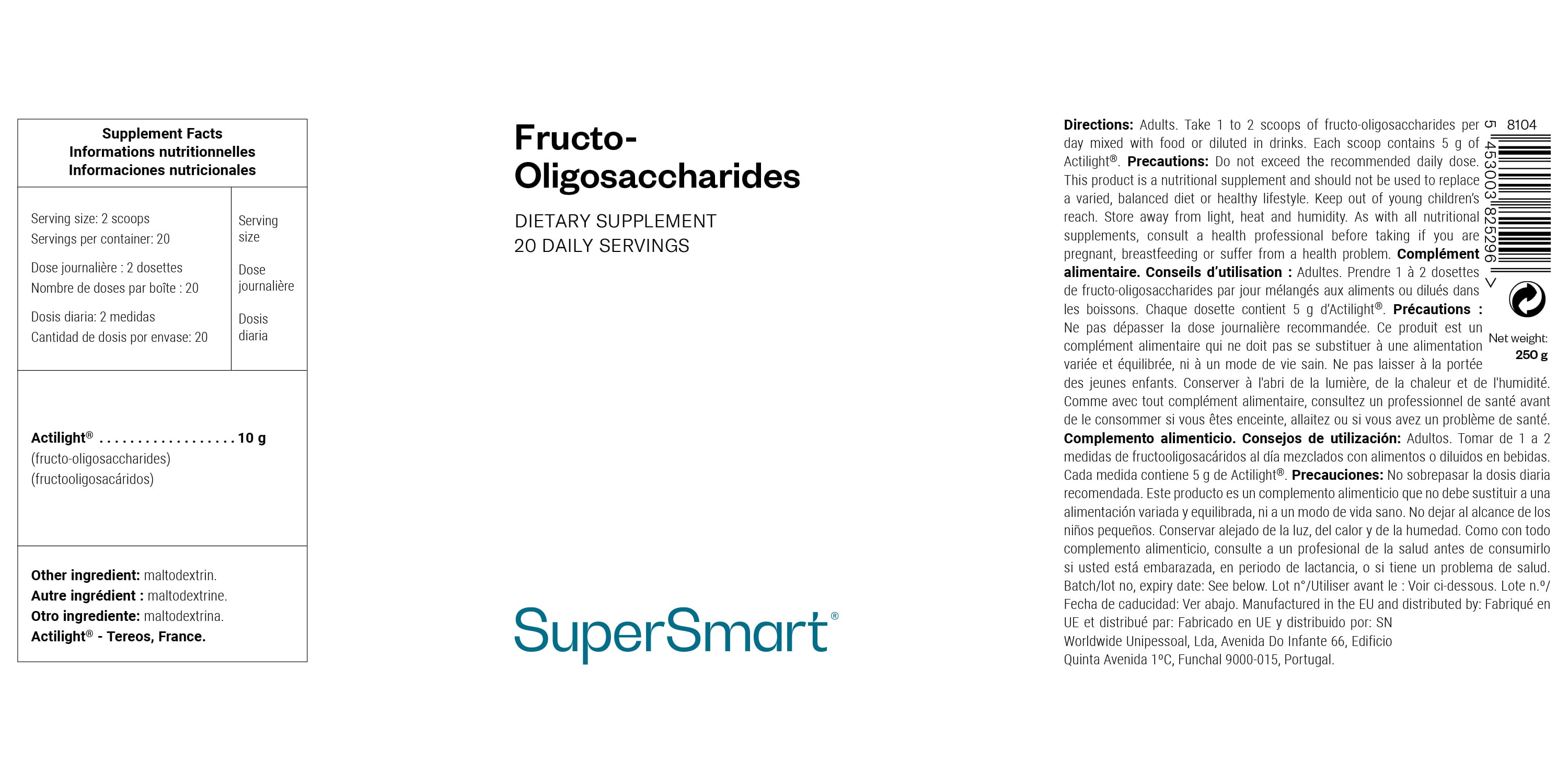 Fructo-Oligosaccharides Supplement