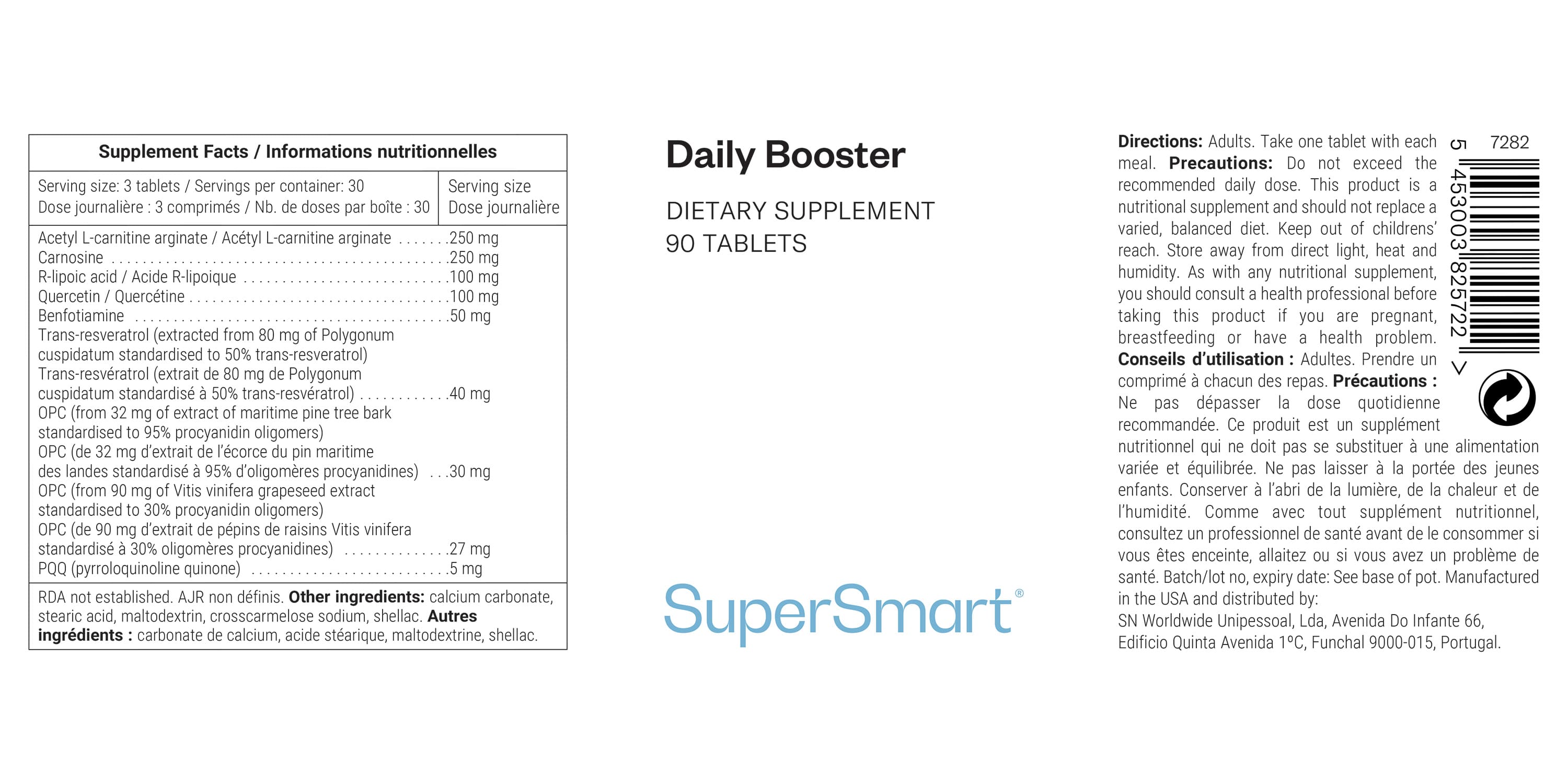 Suplemento alimentar diário Booster
