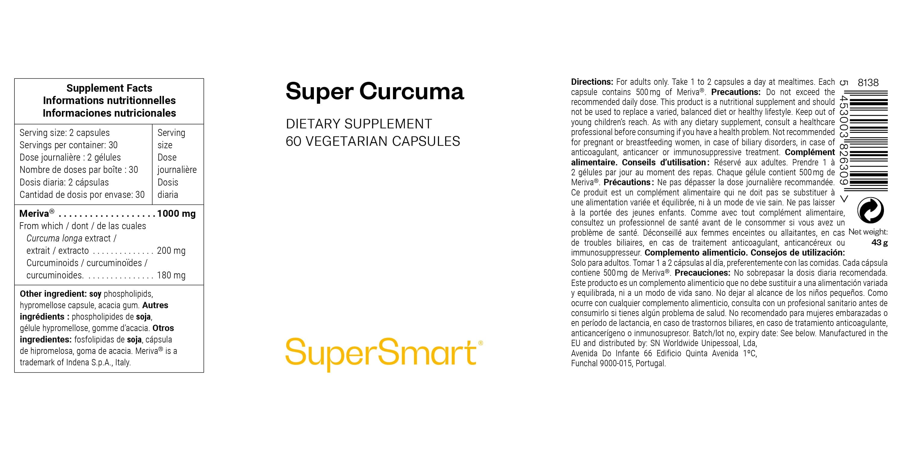 Complemento Alimenticio de Cúrcuma 