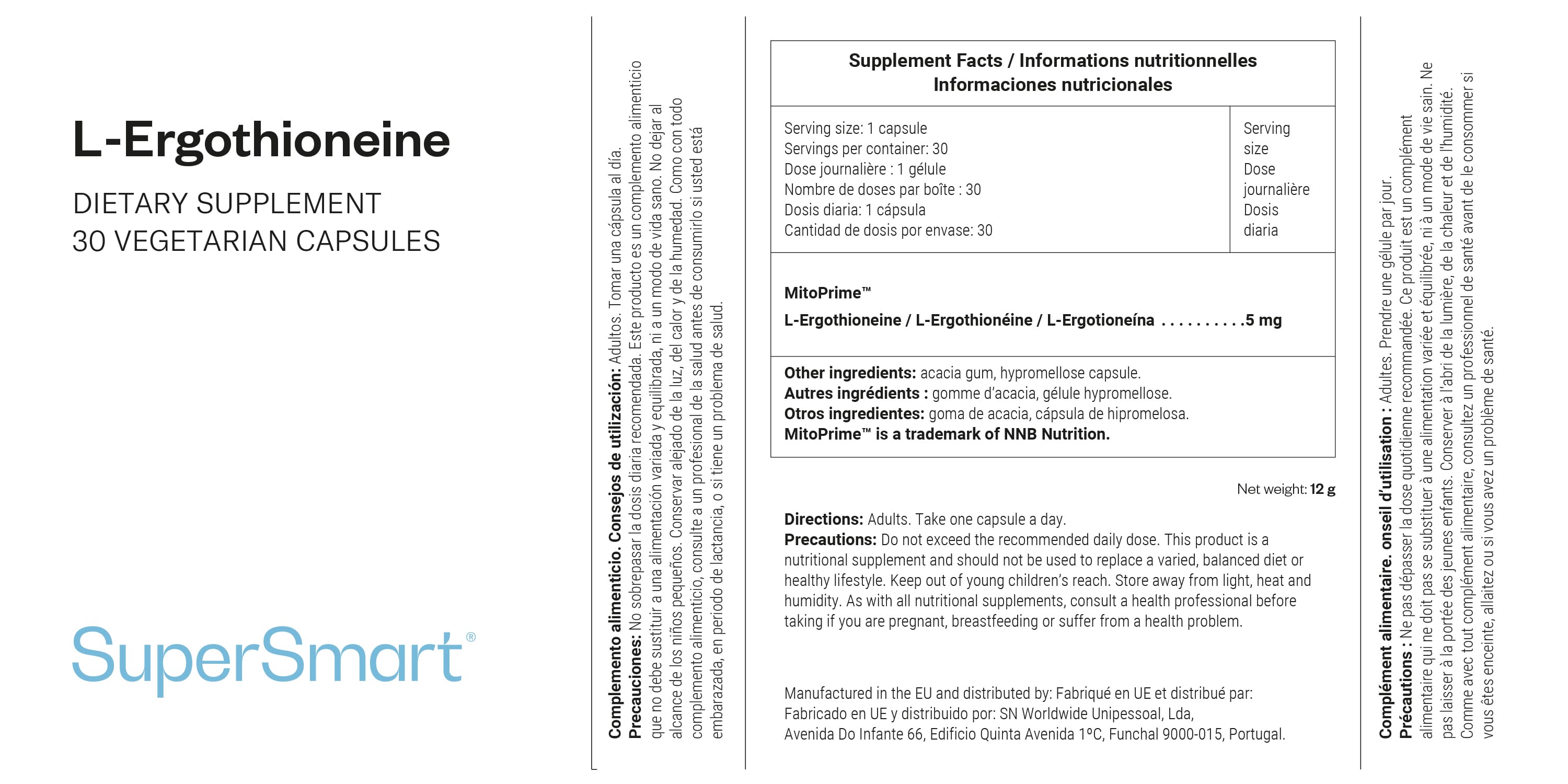 Complemento Alimenticio L-Ergothioneine 